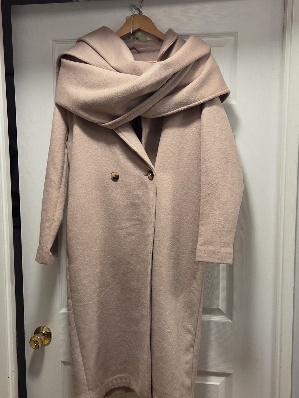 Rebecca Minkoff Blush Built In Scarf Wrap Coat